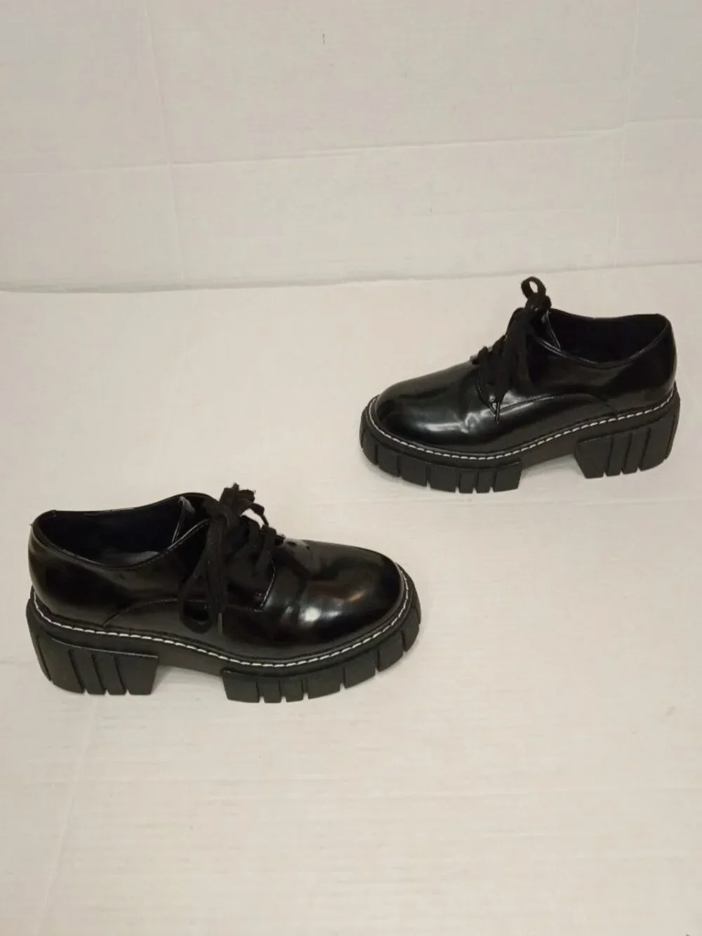 Steve Madden Delaney Black Patent Platform Oxfords Women’s Size 5.5M